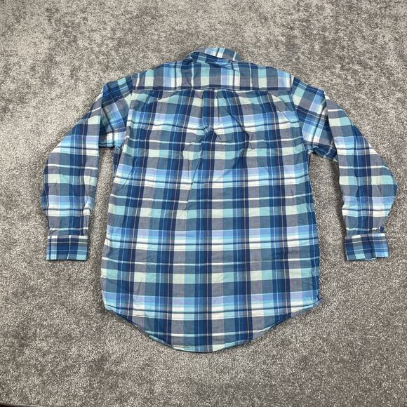 Brooks Brothers Dress Shirt Mens Small Plaid Button Down Spring Cotton Blue - Picture 6 of 11